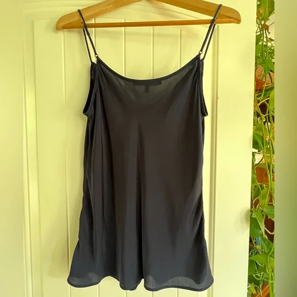 Washable Stretch Silk Cowl Neck Cami Navy - Picture 3 of 3